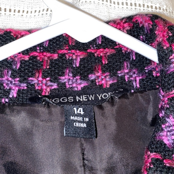 Briggs London fog black pink and purple blazer 14 office preppy feminine - Picture 2 of 5